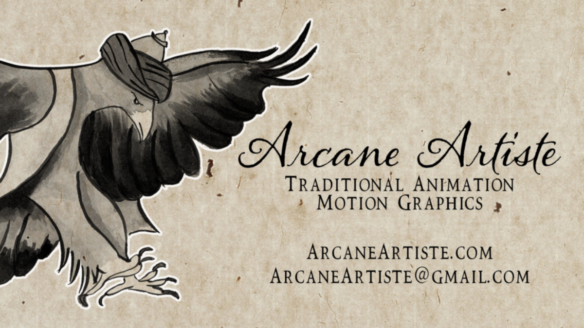 Arcane Artiste. Traditional Animation. Motion Graphics. Arcane Artiste.com. ArcaneArtiste@gmail.com.