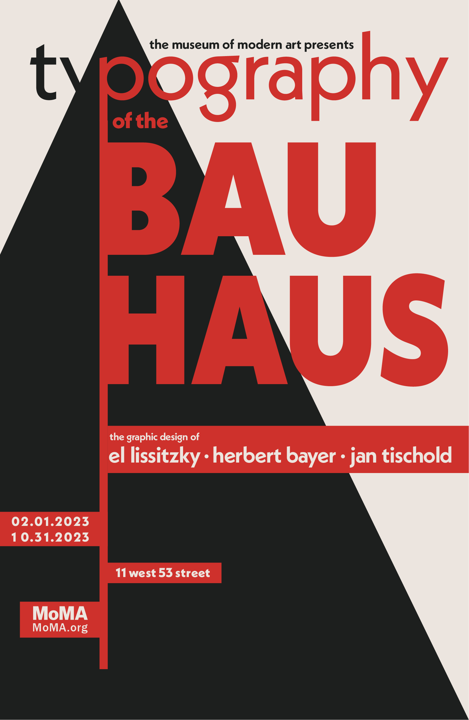 Typography of the Bauhaus MoMA poster.