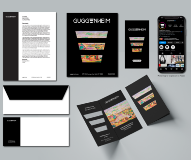 Digital and print materials using a new Guggenheim logo