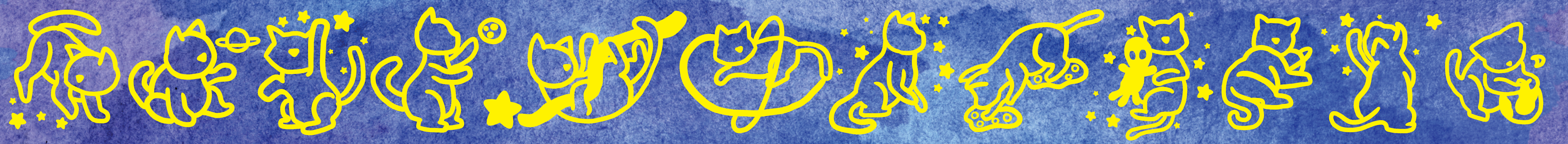 Digital proof file of space cat washi tape.